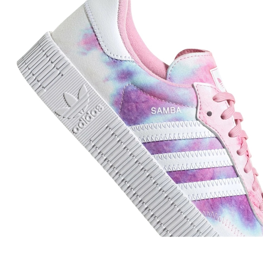 ADIDAS Vibrant Multi Color Tie-Dye Low-Top Sneakers Size 7 Chill Playful Vibes - Picture 8 of 12